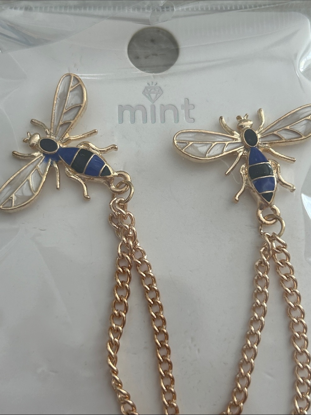 5/)25 Mint Gold Bee Brooches sweater clips